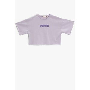 Koton Crop T-Shirt Slogan Cotton