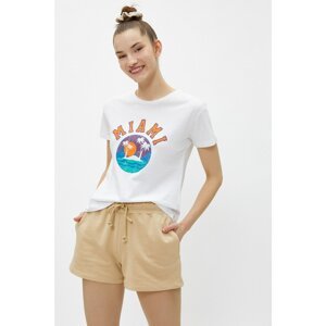 Koton Women's Printed T-Shirt Miami