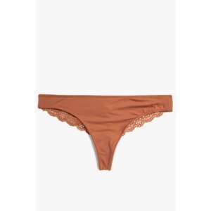 Koton Women's Brown Lace Brazilian Panties