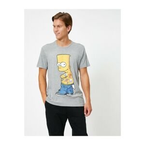 Koton Men's Gray Simpson Printed T-Shirt