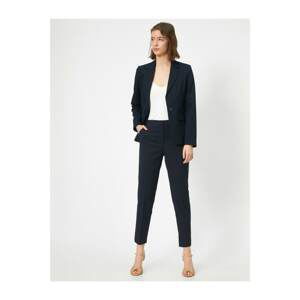 Koton Women's Navy Blue Pocket Detailed Trousers