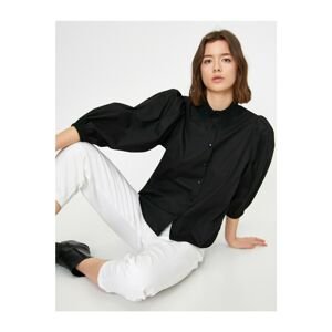 Koton Women's Black Lace Detailed Shirt