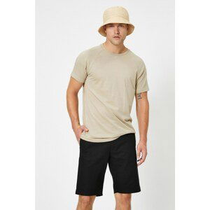 Koton Men's Black Linen Pocket Shorts