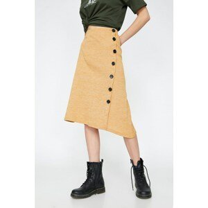 Koton Women's Yellow Button Detailed Skirt