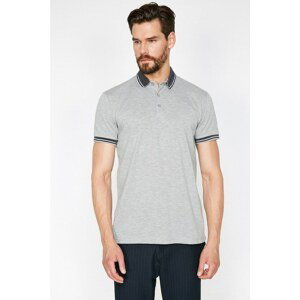 Koton Men's Gray Polo Collar Short Sleeved T-Shirt