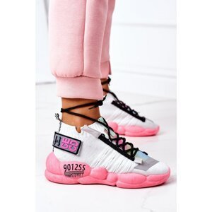 Women's Sports Shoes Sneakers White-Pink Bubble Tea