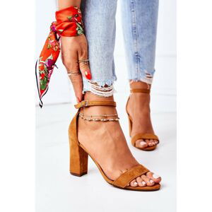 Suede High Heel Sandals Camel Florence