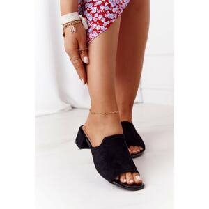 Suede Heeled Sippers Sergio Leone KL313 Black