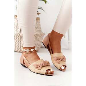 Flat Braided Sandals Lu Boo Beige