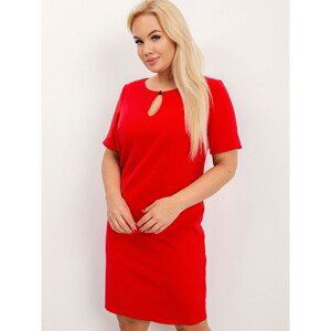 Plus size red dress with a zipper