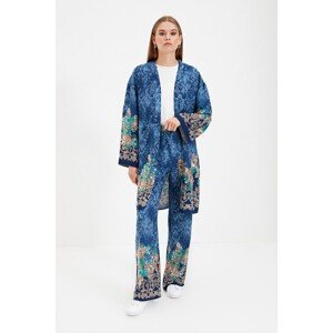 Trendyol Blue Patterned Kimono & Kaftan