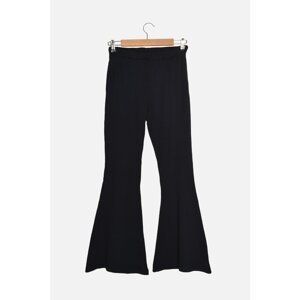Trendyol Navy Blue Ribbed Flare Knitted Trousers