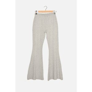 Trendyol Gray Ribbed Flare Knitted Trousers