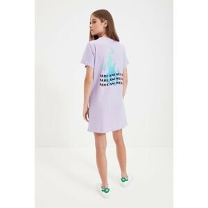 Trendyol Lilac Printed Knitted Dress
