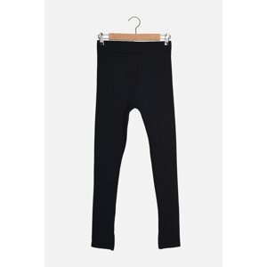 Trendyol Navy Blue Rib Detailed Knitted Leggings