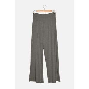 Trendyol Anthracite Corded Wide Leg Knitted Trousers
