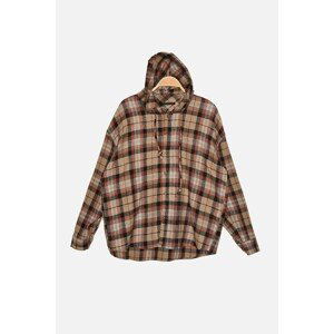 Trendyol Multicolor Men's Oversize Hooded Lace-up Lumberjack Plaid Shirt