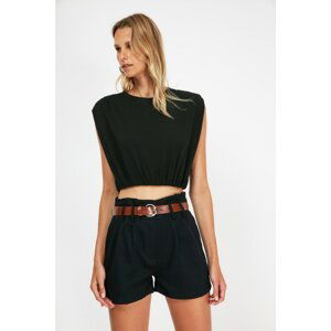 Trendyol Black Belt Shorts & Bermuda