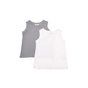 Trendyol White-Grey 2-Pack Boy's Basic Knitted Singlet