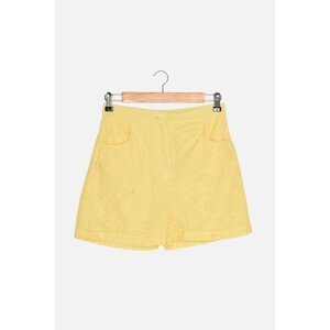 Trendyol Yellow Embroidered Shorts & Bermuda