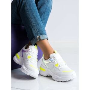 SHELOVET SNEAKERS WITH YELLOW INSERTS
