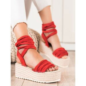 SEASTAR TIED SANDALS ON A HIGH PLATFORM