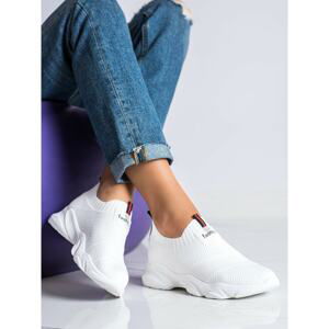 SHELOVET WHITE RE-SUED FASHION SNEAKERS