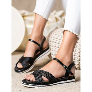 MANNIKA BLACK SANDALS ON THE PLATFORM