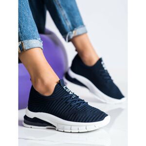 SHELOVET NAVY SNEAKERS ON THE PLATFORM