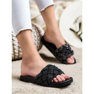 GROTO GOGO TEXTILE FLIP-FLOPS WITH CRYSTALS