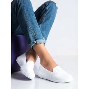 SHELOVET WHITE SLIPONS