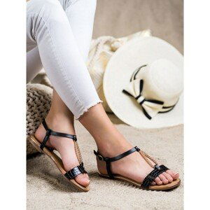 LAURA MODE SANDALS WITH DECORATIVE CHAIN