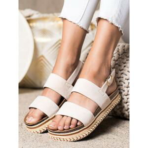 IDEAL SHOES SUEDE SANDALS ON THE PLATFORM