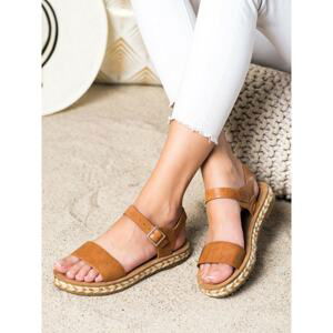 SHELOVET COMFORTABLE BROWN SANDALS