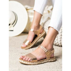 SHELOVET COMFORTABLE GOLDEN SANDALS