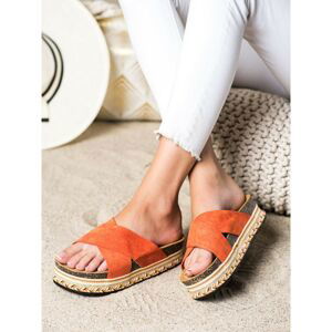 SHELOVET ORANGE FLIP-FLOPS IN THE DARK