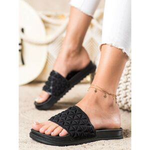 RENDA CASUAL BLACK FLIP FLOPS