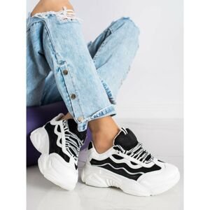 SHELOVET BLACK AND WHITE SNEAKERS