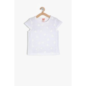 Koton Baby Girl Ecru Printed T-Shirt