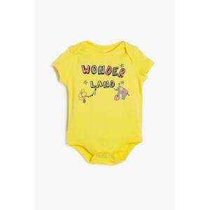 Koton Baby Girl Yellow Yellow Girl Written Printed Zipped Zipper