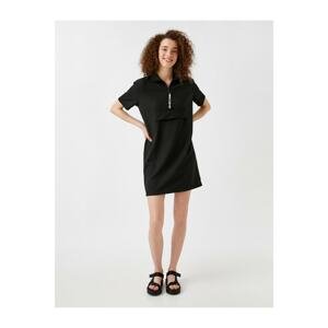 Koton Women's BLACK Zipper Detailed Dress