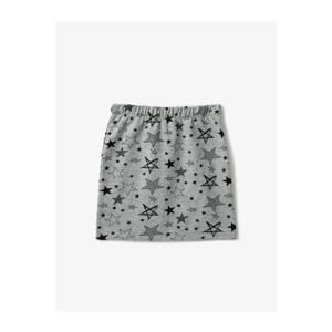 Koton Girl Gray Star Patterned Skirt