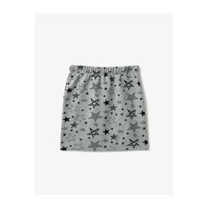 Koton Girl Gray Star Patterned Skirt