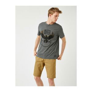 Koton T-Shirt - Gray - Crew neck