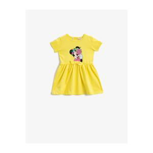 Koton Baby Girl Yellow Minnie Mouse Dress Licensed Cotton