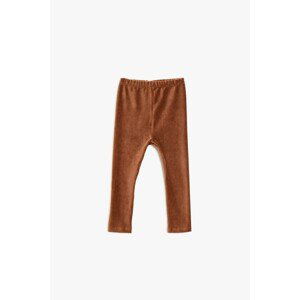 Koton Baby Girl Coffee Girl Brown Velvet Cotton Leggings