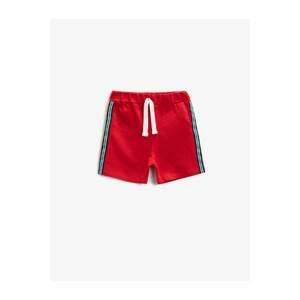 Koton Baby Boy Red Striped Cotton Waist Shorts