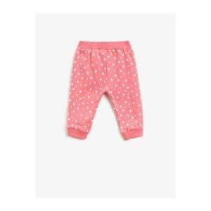 Koton Baby Girl Pink Normal Waist Printed Sweatpants