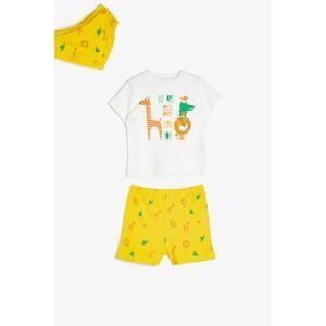 Koton Baby Boy Yellow Printed T-Shirt Set