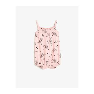 Koton Baby Girl Pink Cotton Animal Patterned Jumpsuit